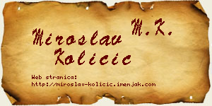 Miroslav Količić vizit kartica